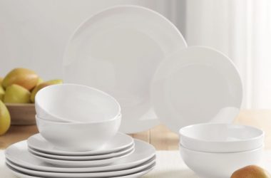 Mainstays Glazed White Stoneware Dinnerware Set Only $10.97!
